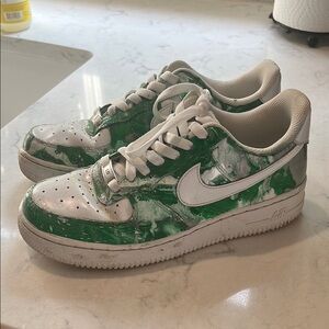 Nike Air Force 1 Marble Green Sneakers Game Day Michigan State